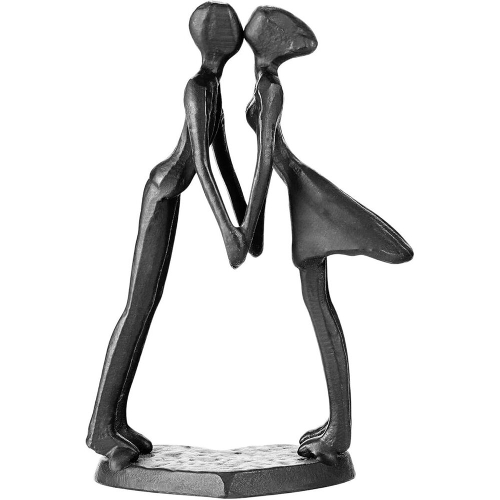 Cast Iron Gift Anniversary Couple Sculpture Decorative Metal Statues Décor Metal